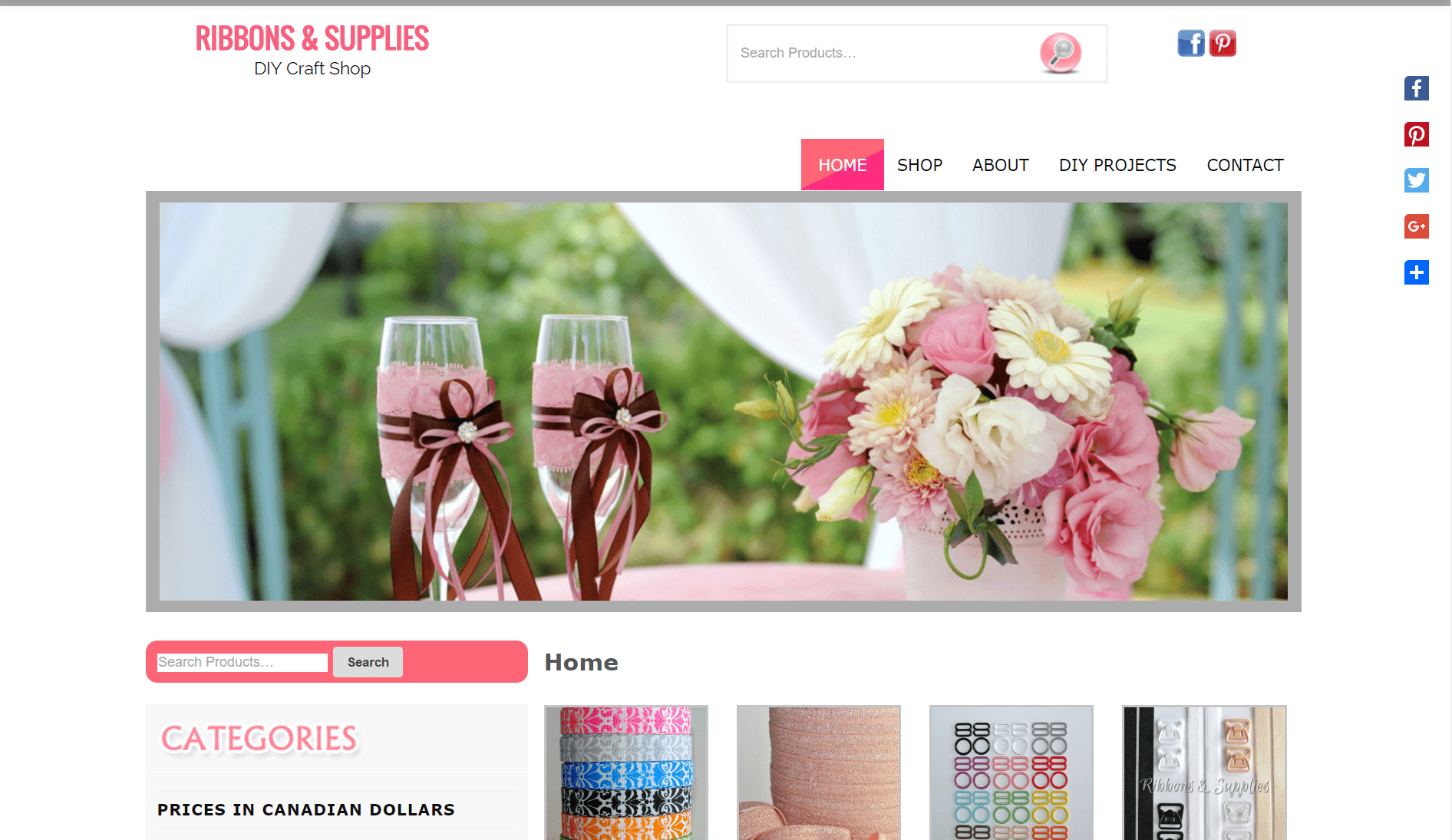 Ribbons -n- Supplies Ecommerce Site